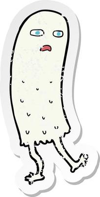 retro distressed sticker of a cartoon funny ghost