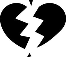 flat symbol broken heart vector