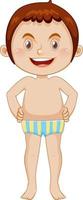 Boy wearing swimming suit cartoon character vector