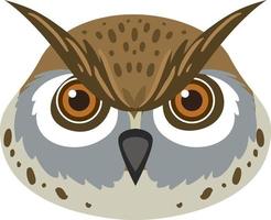 Cute owl head in flat style vector