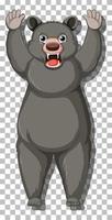 personaje de dibujos animados de oso negro aislado vector