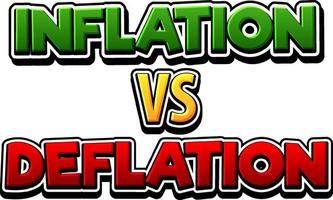 logotipo de fuente de inflación vs deflación vector