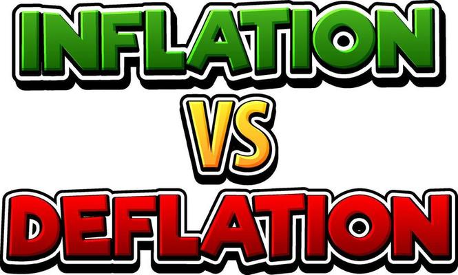 Inflation vs deflation font logo