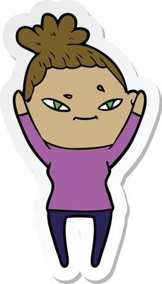 sticker of a cartoon woman