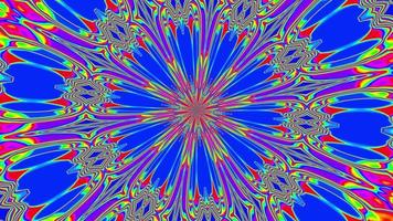 Fast motion multicolor flower pattern shining kaleidoscope animation video