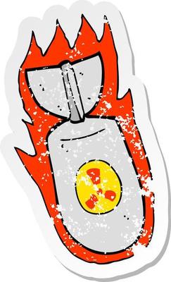 retro distressed sticker of a cartoon atom bomb