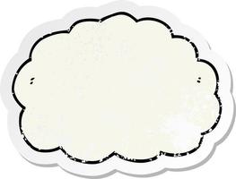 distressed sticker of a cartoon cloud vector