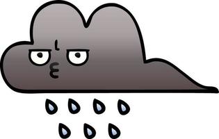 gradient shaded cartoon storm rain cloud vector