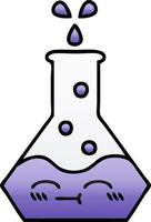 gradient shaded cartoon science beaker vector