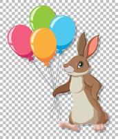 Cute rabbit on grid background vector