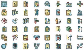 Test result icons set line color vector