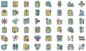 Test result icons set line color vector