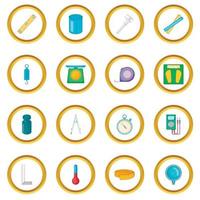 Measure tools icons circle vector