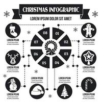 concepto infográfico de navidad, estilo simple vector