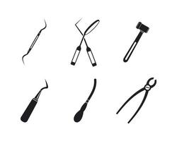 Surgery instrument icon set, simple style vector