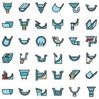 Gutter icons set vector flat