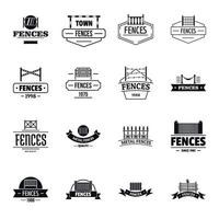 Fencing logo icons set, simple style vector