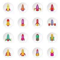 Rockets icons set vector