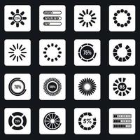 Loading bars and preloaders icons set squares vector