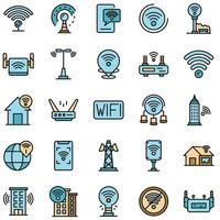 Wifi zone icons set vector flat