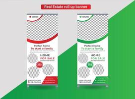 Real estate Roll Up Banner design template, Real estate poster leaflet design, flyer, poster, print-ready, Roll Up Vector Eps, Signage standee, Advertising