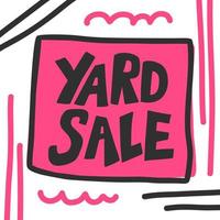 Yard sale. Hand drawn lettering vector