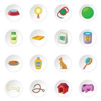 Dog care icons set vector