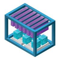 Mining farm cooling icon, isometric style vector