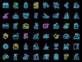 Laboratory research icons set vector neon