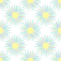 Seamless blue chamomile pattern, pastel colors, universal background backdrop cover packaging textiles wrapper. vector