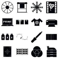 Print items icons set, simple style vector