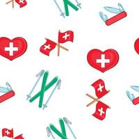 Country Switzerland pattern, cartoon style vector