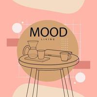 Pastel peach. Tea mood living vector illustration free download