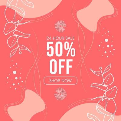 Pink pastel sale banner vector illustration free download