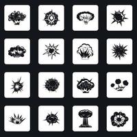 Explosion icons set squares vector