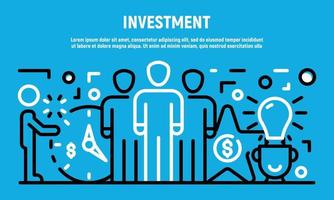 Investment banner, outline style vector