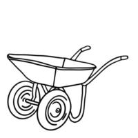 Black doodle of a cart. Hand-drawn cart illustration vector