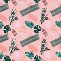 Tropical seamless pattern with leaves of monstera. Abstract modern patter. vector