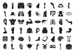 conjunto de iconos de cuerpo humano, estilo simple vector