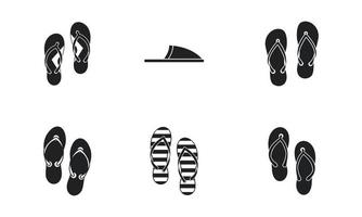 Slippers icon set, simple style vector