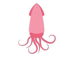 Ilustración de vector de dibujos animados lindo calamar
