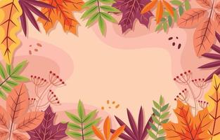 Fall Floral Season with Maple Leaves vector