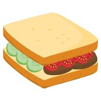 Fresh and tasty sandwich vector