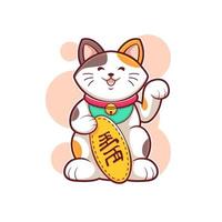 lucky cat cartoon vector illustration design