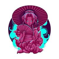 japanese gheisha vector illustration design good for t-shirt
