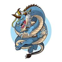 diseño de ilustración de vector de dragón relámpago