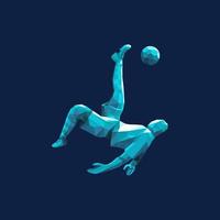 diseño de ilustración de vector de estilo lowpoly de hombre de fútbol