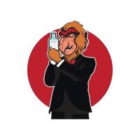 bartender monkey vector illustration design