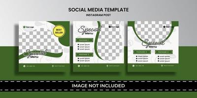 food social media template vector design