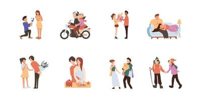couple flat characters vector illustration design